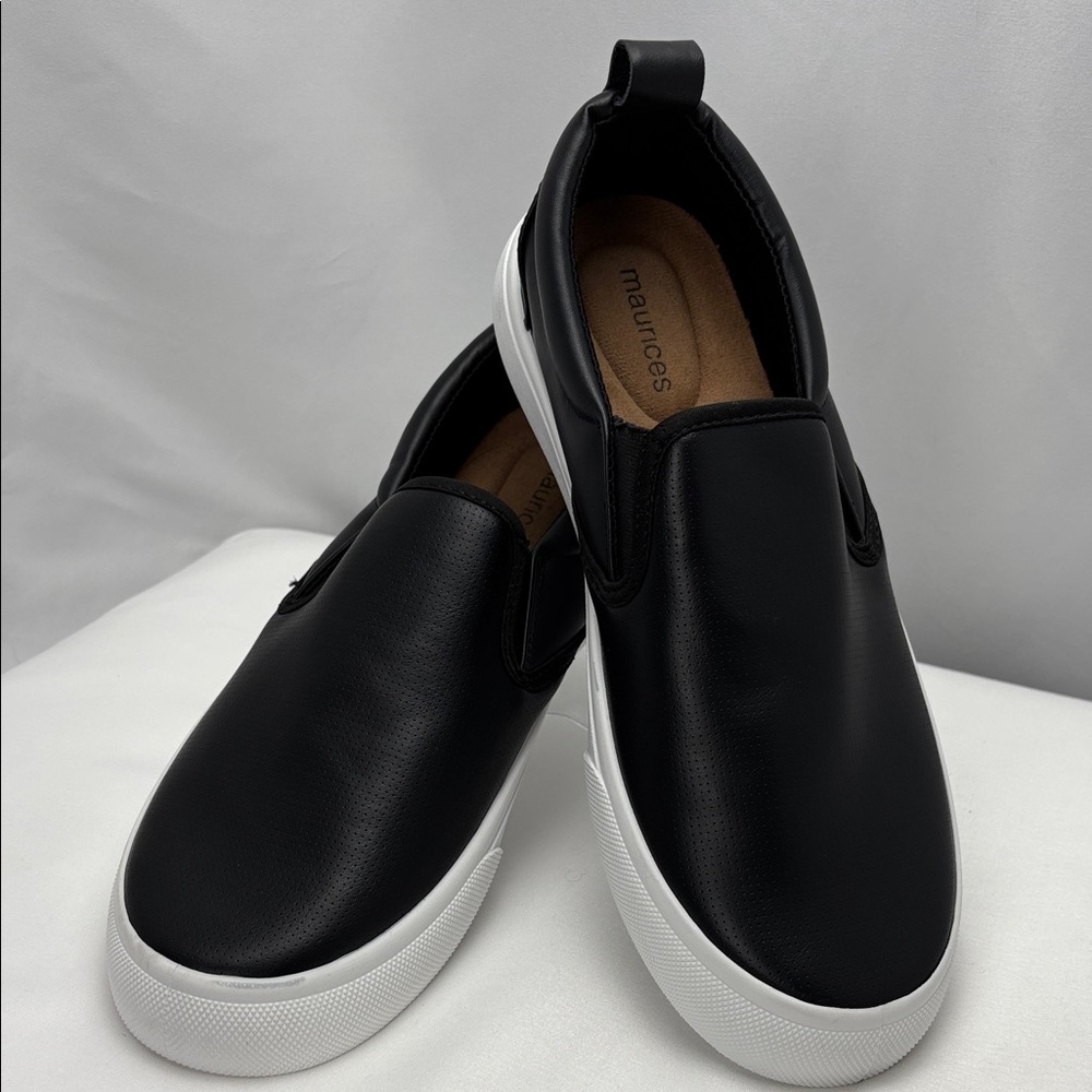 Maurices Women’s Black and White Slip-On Loafers